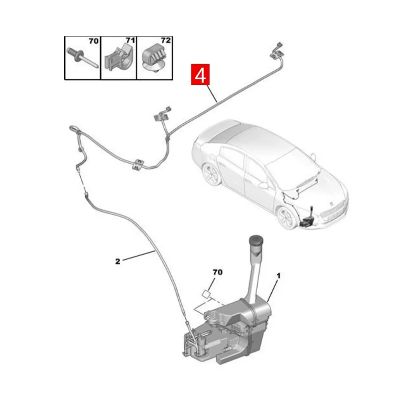 9673401080   6438ET WDE WASHER JET per Peugeot 508 Cofano motore Parabrezza anteriore Ugello tergicristallo Tubo detergente lavavetri