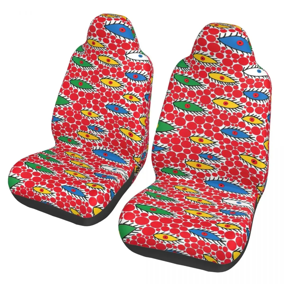 Customized Yayoi Kusama Eyes In The Sky Universal Car Seat Covers for Cars Trucks SUV or Van  Auto Seat Cover Protector 2 PCS