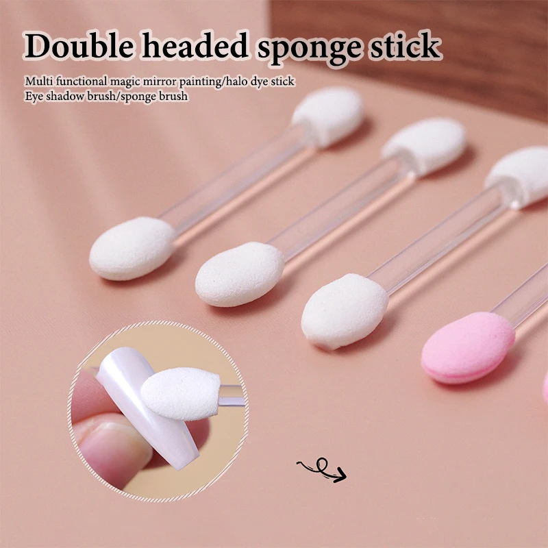 10 pezzi applicatore pennello ombretto trucco professionale spugna stick pennello cosmetico forniture cosmetiche di bellezza a doppia estremità