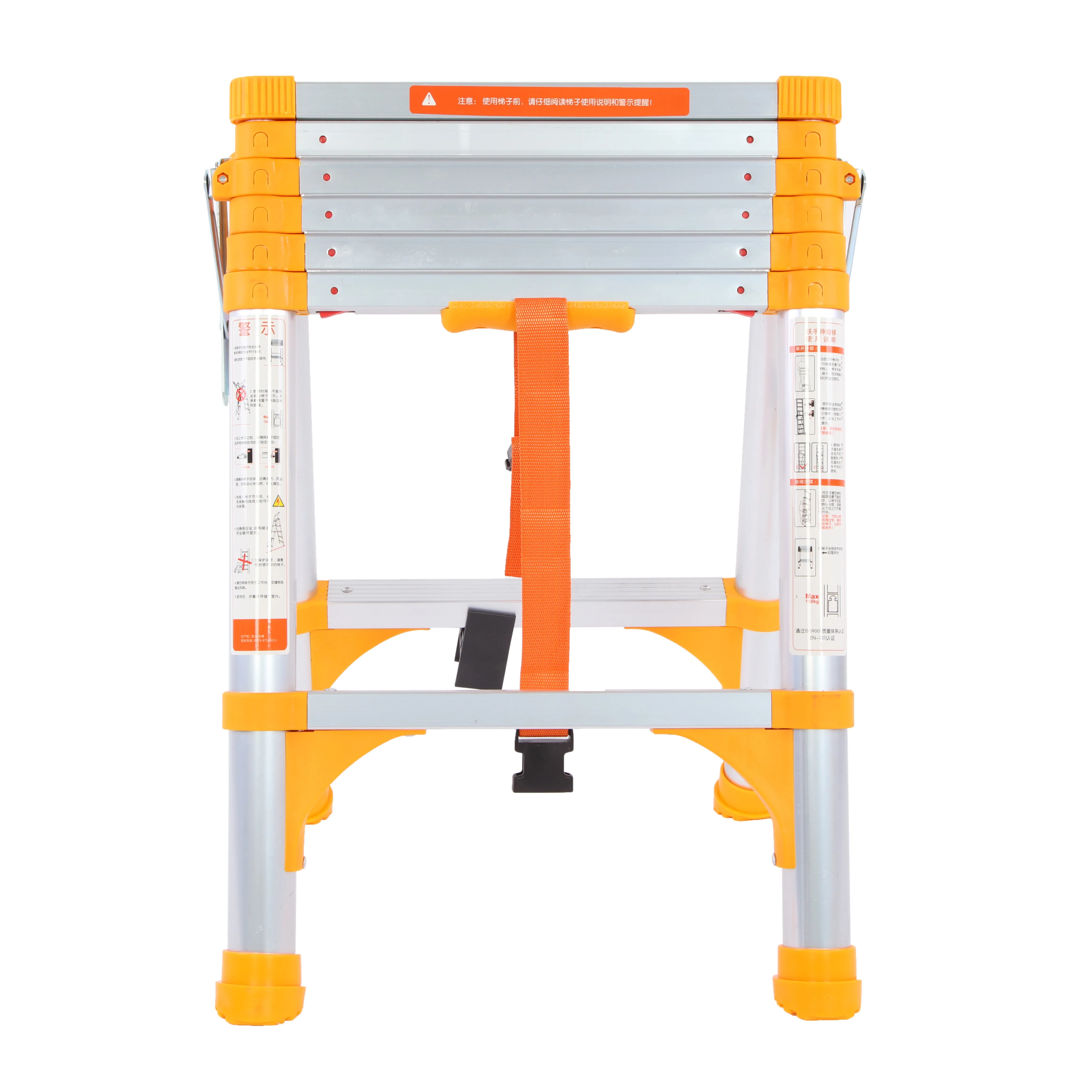 

A-Frame Aluminium Telescopic Ladder With One Button Retraction Design