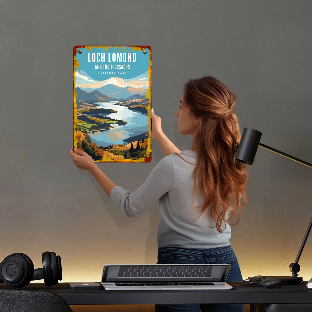 Loch Lomond National Park Metal Signs Travel Poster Wall Decoration Items Custom Tinplate Sign for Wall Art Decoration Retro