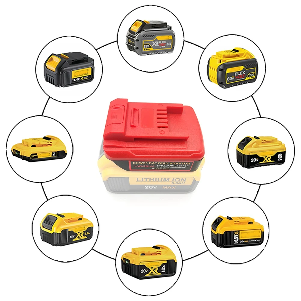 ABFKL Battery Tool Adapter Converter for Dewalt 18V 20V Li-Ion Battery to for Einhell Power X-Change 18V Li-Ion Battery Tool