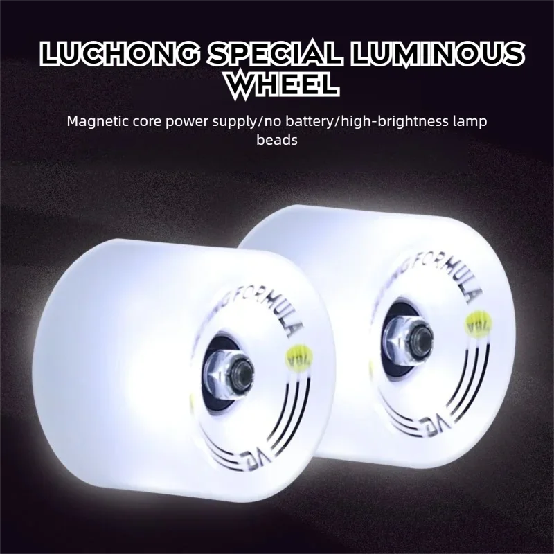 

65×51mm White LED Light Up Surfskate Wheels High Bright Lamp Bead Flashing Wheels For Surfskate Longboard Skateboard