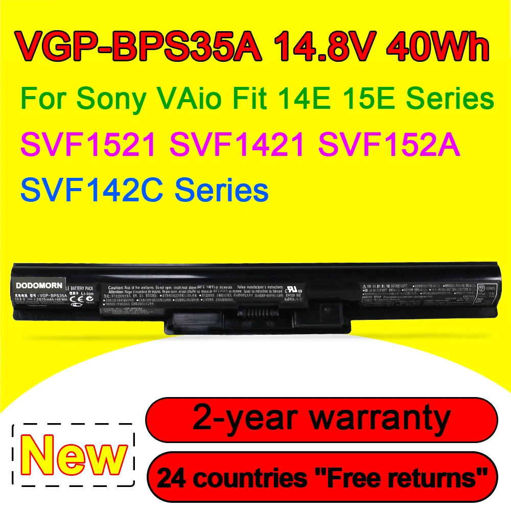 

VGP-BPS35A Battery For Sony Vaio Fit 14E 15E SVF1521A2E SVF15217SC SVF15218SC SVF14215SC SVF152A25T BPS35A 14.8V 40Wh 2670mAh