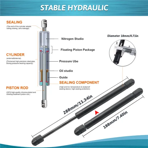Imagen 2 del producto 2 unids/set amortiguador de resorte de maletero trasero soportes de elevación de capó puntales de Gas se adapta a Ford Mustang con alerón 2005-2014