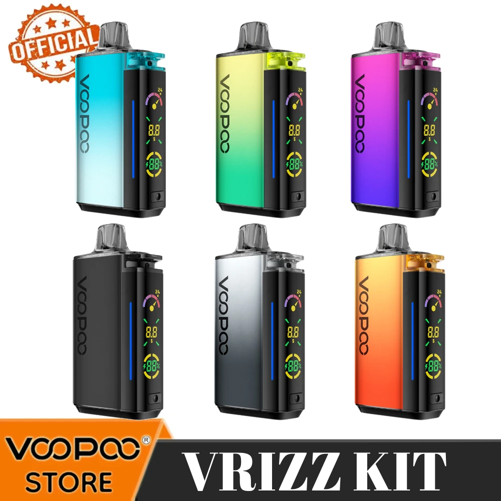 VOOPOO Vrizz Kit with Bezel-less Screen Built in 800 mAh Battery 15ml Large Capacity 3 Modes Adjustable Airflow Vape Kit