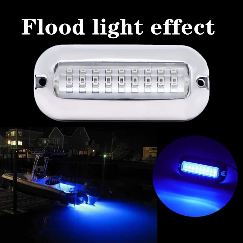 1/2/10pcs 27LED Boat Transom Light Underwater Pontoon Marine Ship Boat Accessories Light ip68 Marine Light Yacht lamp