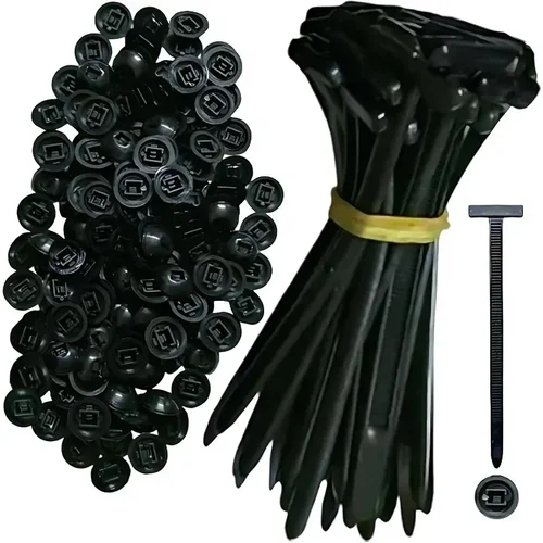 Imagen 2 del producto 300 Uds. Hebilla de brida de Cable Universal de nailon soporte de bridas de cremallera autoblocante de alta resistencia con sujetadores de pasador cremalleras resistentes a los rayos UV para carrocería de coche