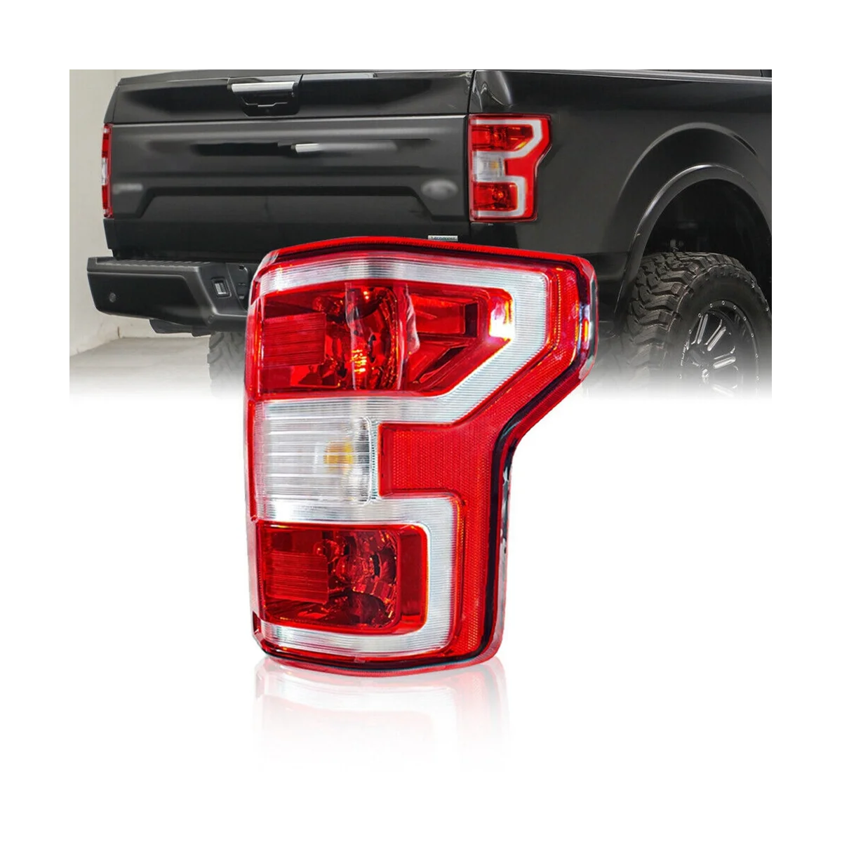 Luz trasera halógena de marcha atrás para Ford F150, luz de freno LH de 12V, HL3Z-13405 de montaje, versión estadounidense, 2018-2020