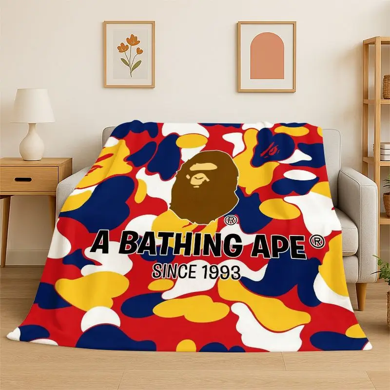 Fashion B-BAPE Sign Soft Flannel Throw Blanket,Warm Cozy Blanket for Bed,Couch,Sofa,Bedroom, Living Room,Travel,Camping Gift