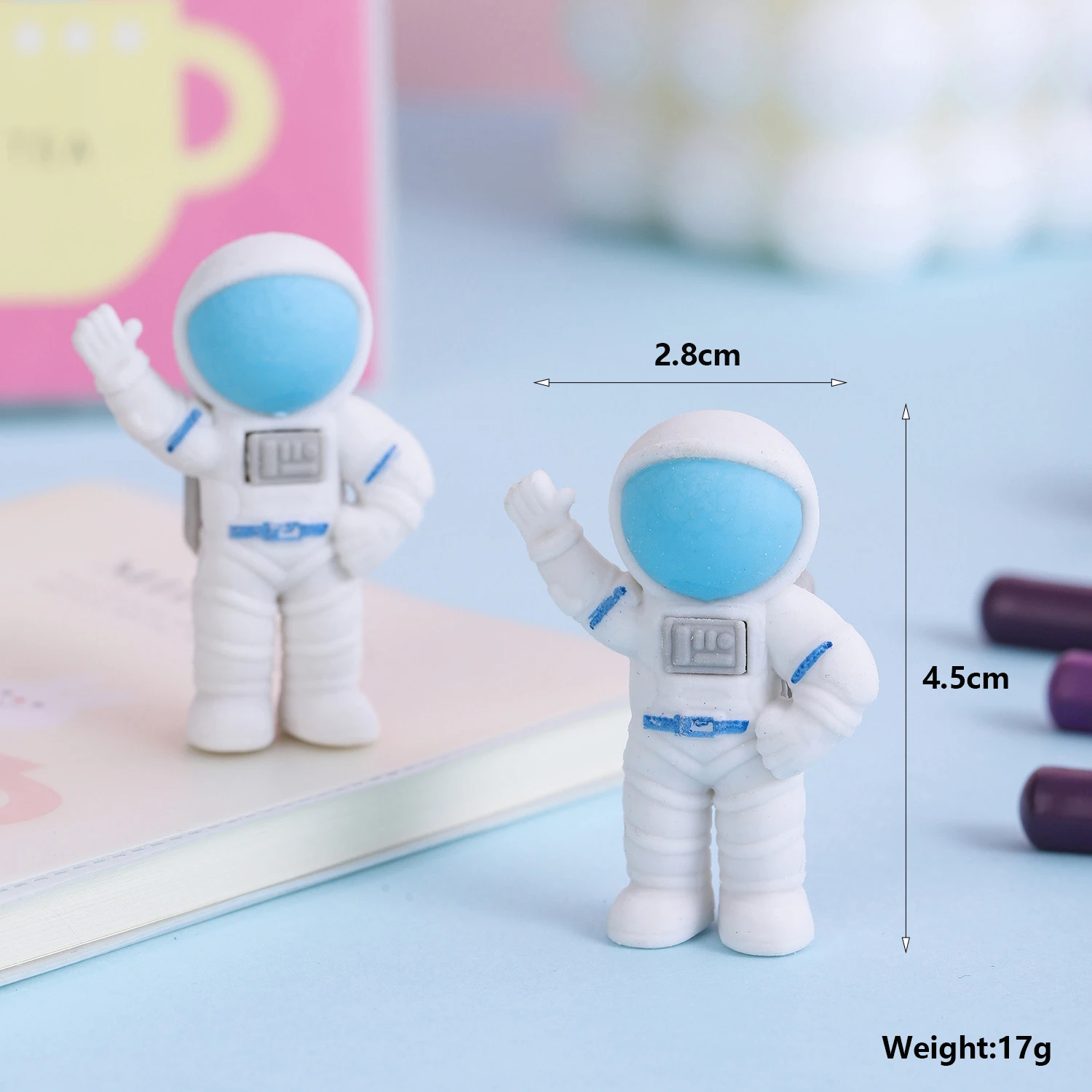 3pcs Cartoon Cute Space Astronaut Eraser Children\'s Creative Stationery Eraser Student School Office Supplies