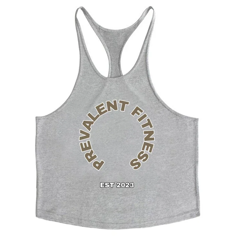 Customized Brand DIY Logo Bodybuilding Stringer Tank Top Men Y Back Gym Clothing Fitness Singlets Cotton Sports Sleeveless Shirt