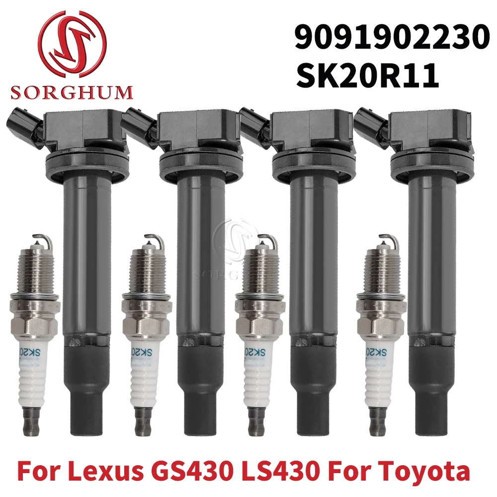 

Комплект катушек зажигания иридиевых свечей зажигания для Lexus GS430 LS430 4,3 л для Toyota Tundra 4Runner Sequoia 4,7 л 9091902230 SK20R11