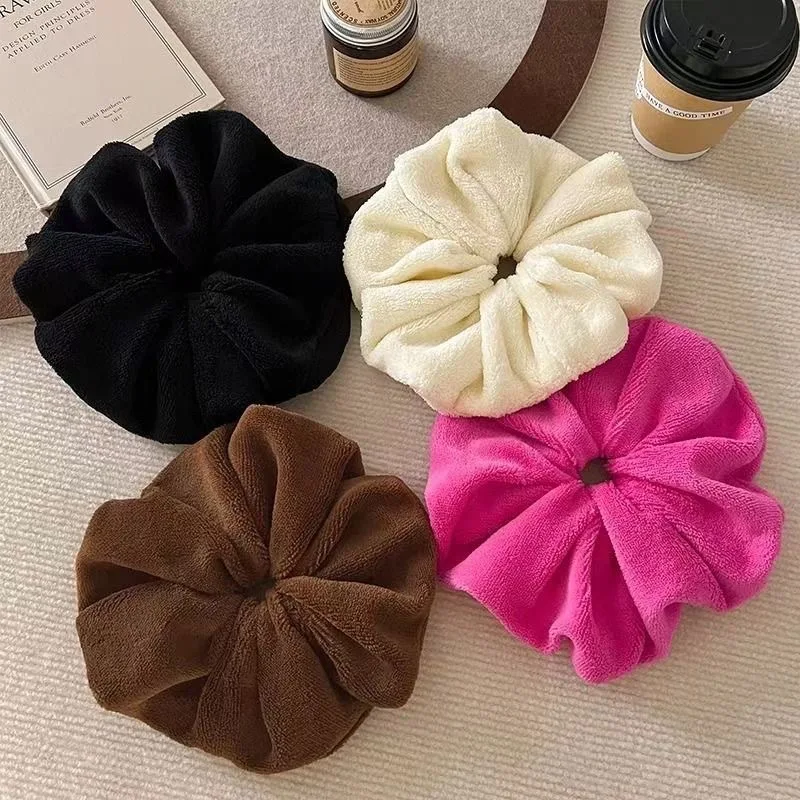1pc automne et hiver grande serviette cheveux cerceau en peluche cheveux secs gros intestin cheveux cerceau haut de gamme Sensation bandeau casque