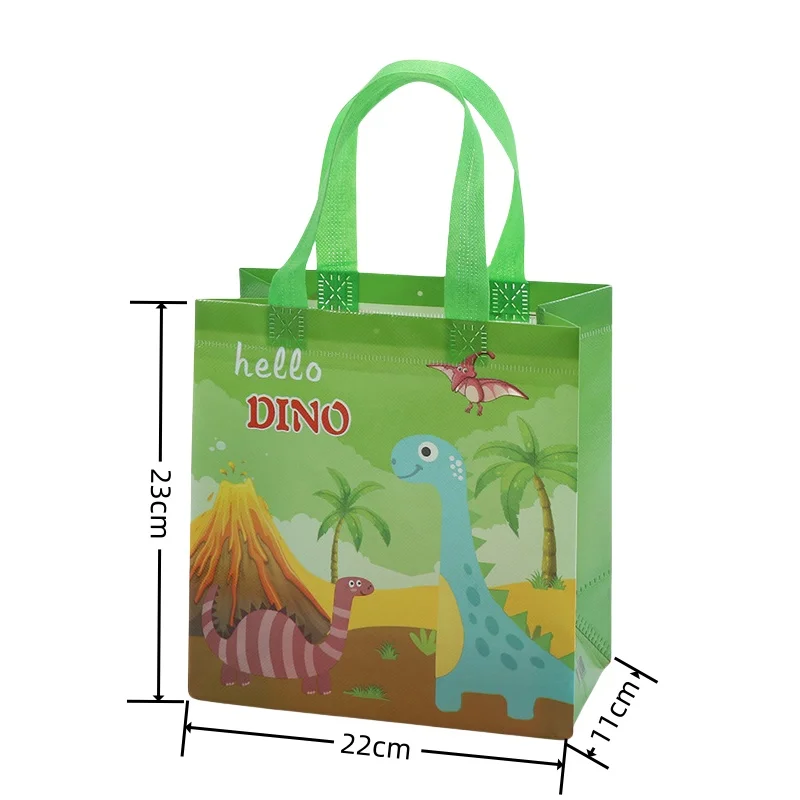 Sacs fourre-tout non tissés de dinosaure de bande dessinée pour des enfants, pocommuniste réutilisables de stockage imperméables de GT, cadeaux de fête, sac de piste, tissu, 8 PCs, 20PCs