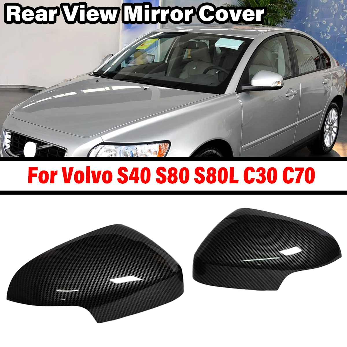 ボルボ-s40-s80-s80l-c30-c70-v70-2009-2012-39850553-39850533用-カーサイド交換リアビューミラーカバー-ミラーキャップトリム