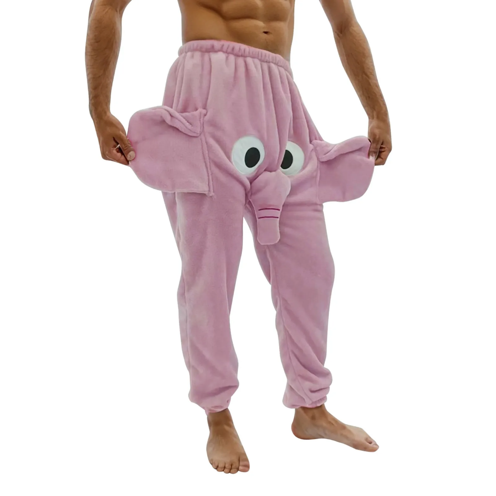 Männer Winter hose Spaß Neuheit humorvoll verdickte Pyjama Hose Elefant Tier Thema Boxer Geschenke für Männer elastische lose Hosen