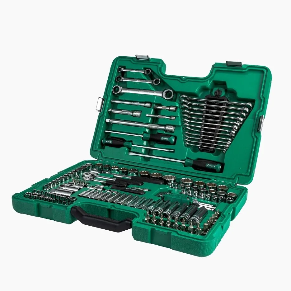 Professional ST09510SJ 150-Piece Metric/SAE Socket Wrench Set 1/4 3/8 1/2 Drive 6 and 12 Point Polished Storage Case