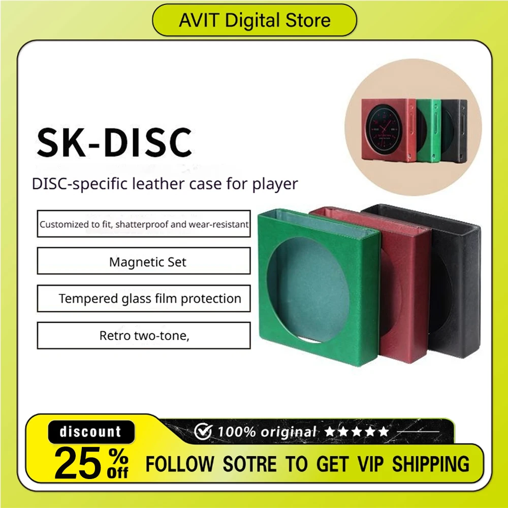 

Fiio Snowsky Disc Case SK-DISC Magnetic Protective Case Red/Black/Green PU Leather Material for Fiio Snowsky DISC Mp3 Player