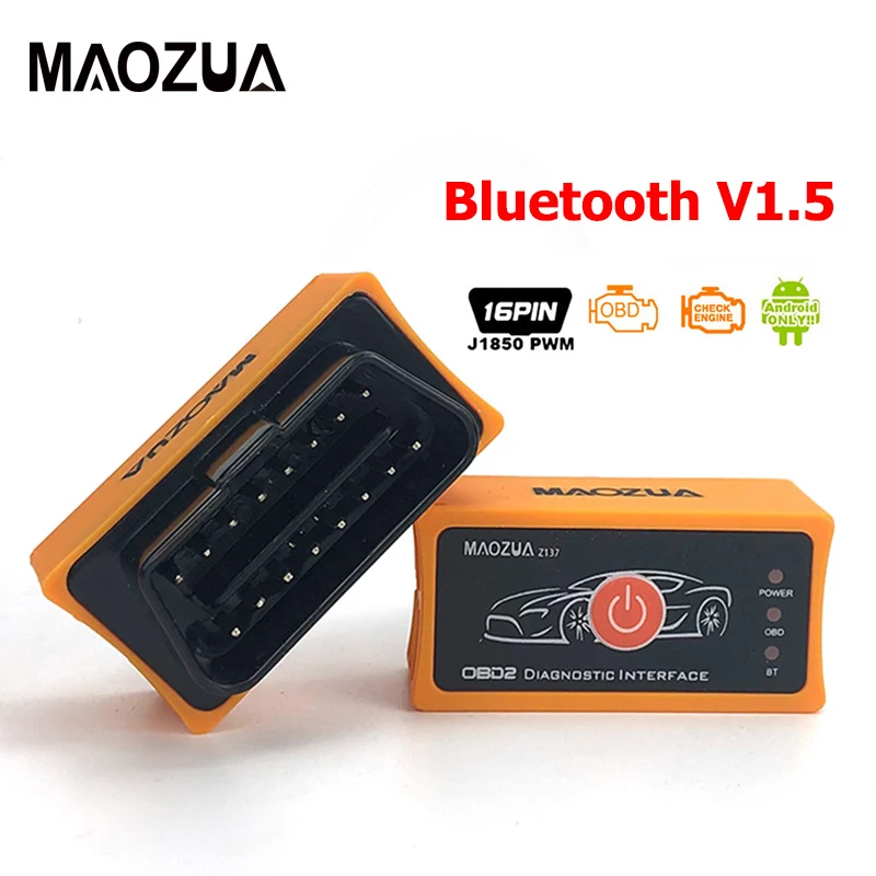 Maozua Z137 Bluetooth Elm327 OBD2 Car Diagnostic-Tool Super Mini ELM327 Bluetooth V1.5 OBD 2 Scanner Code Reader PK AD10 Icar2