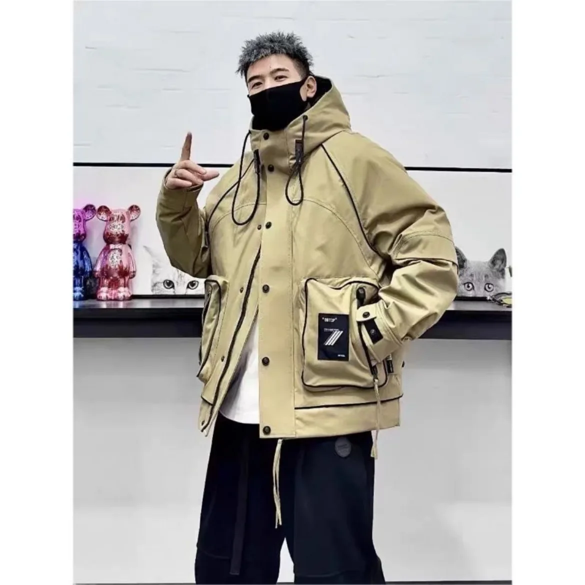 Sports Skiing Jackets Winter Men Puffer Jacket Windproof Waterproof Outdoor Snow Clothing Warm Parkas Cargo Coat Snowboard Tops