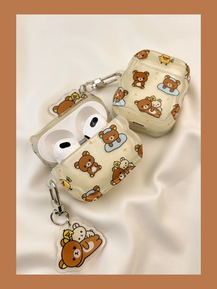 Custodia protettiva Bluetooth Wirel per custodia Lazy Bear simpatico cartone animato per auricolare iPod Pro di seconda generazione ell