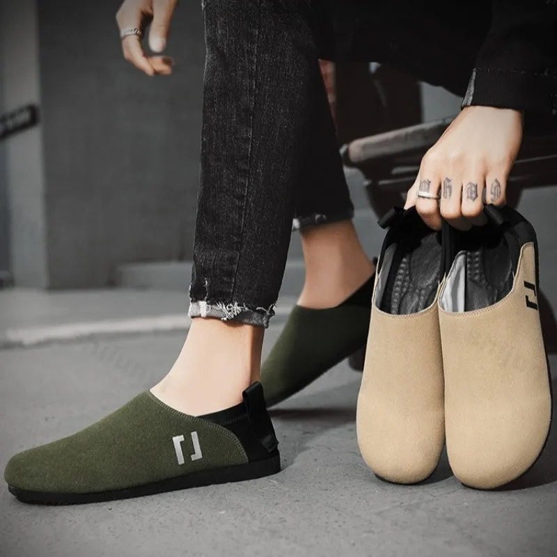 Men's Fashion Trend Casual Low Top Single Shoes 2025 Autumn New Concise Versatile Lightweight Comfortable Slip on Flat Sneakers