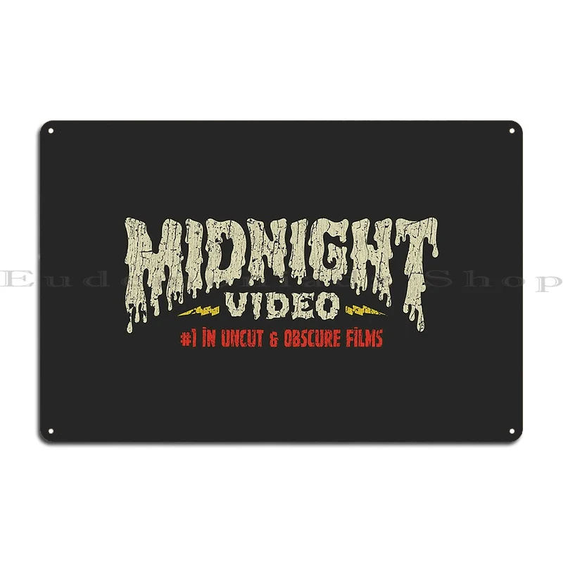 Midnight Video 1983 Metal Sign Vintage Cinema Design Design Design Tin Sign Poster