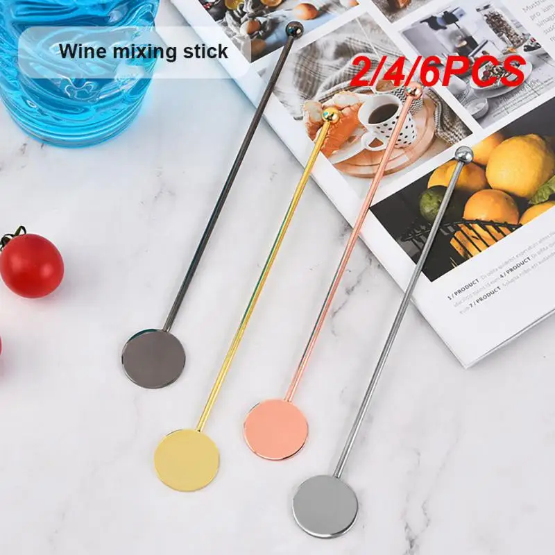 2/4/6PCS Cocktail Picks Stick Polished Reusable For Cocktail Beverage Multicoloured Drink Stirrers Stirrer Fancy Durability