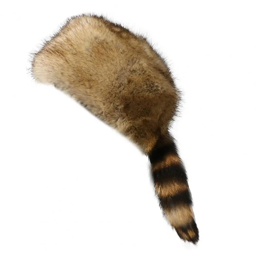 Elegant  Winter Hat Soft Autumn Winter Thermal Women Cap Raccoon Tail Comfortable Women Hat for Camping,