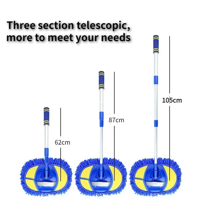 Auto drehbare Reinigungs bürste verstellbare teleskop ierbare lange Griff reinigung Mopp Chenille Besen Wasch bürste Autozubehör
