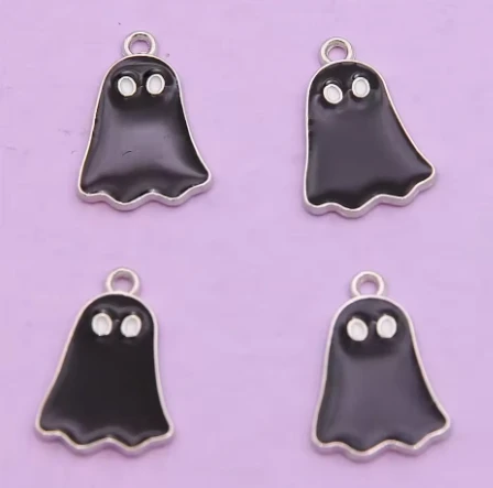 50pcs cute cartoon accessories Black and white Little devil Little Dinosaur dripping oil alloy pendant pendant accessories image 3
