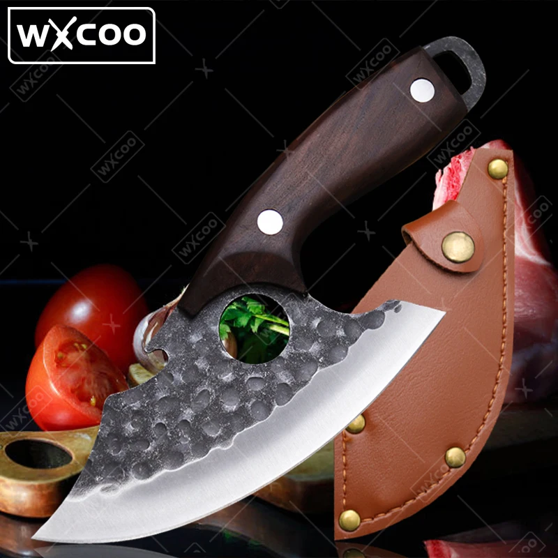 

WXCOO Stainless Steel Kitchen Knives Multifunctional Chef's Knife Forged Meat Cleaver Mini Portable Knife Fish Slicing Knife