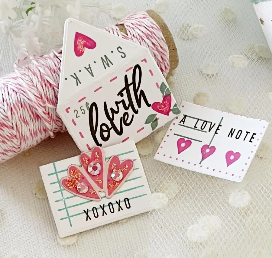 Mini Stamps Valentine's Day With Love Sentiments Scrapbooking Paper Making Clear Stamp Decoration Frames Card Craft