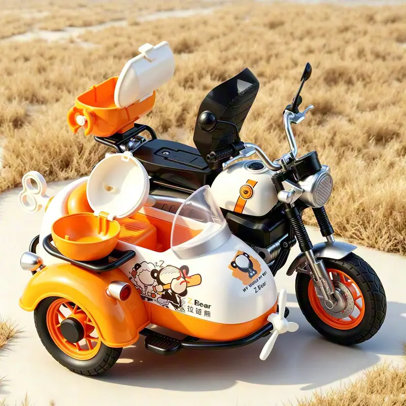 1/8 Monkey Z50 Alloy Clssic Tricycle Sidecar Motorcycle Model