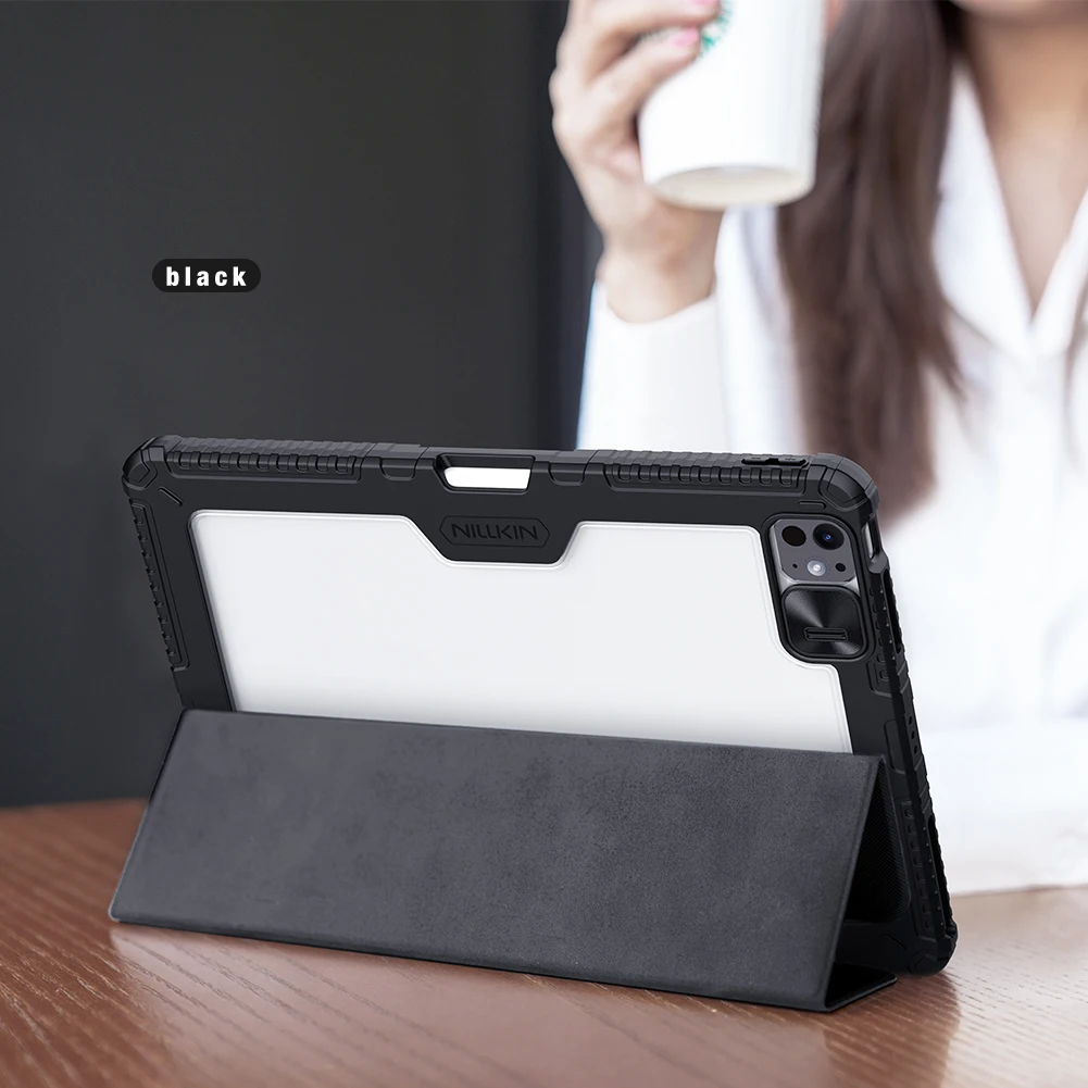 

For iPad Air 13 2026 2025 2024 iPad Pro 12.9 2022 2021 2020 Case Nillkin Bumper Flip Leather Case Cover Protection