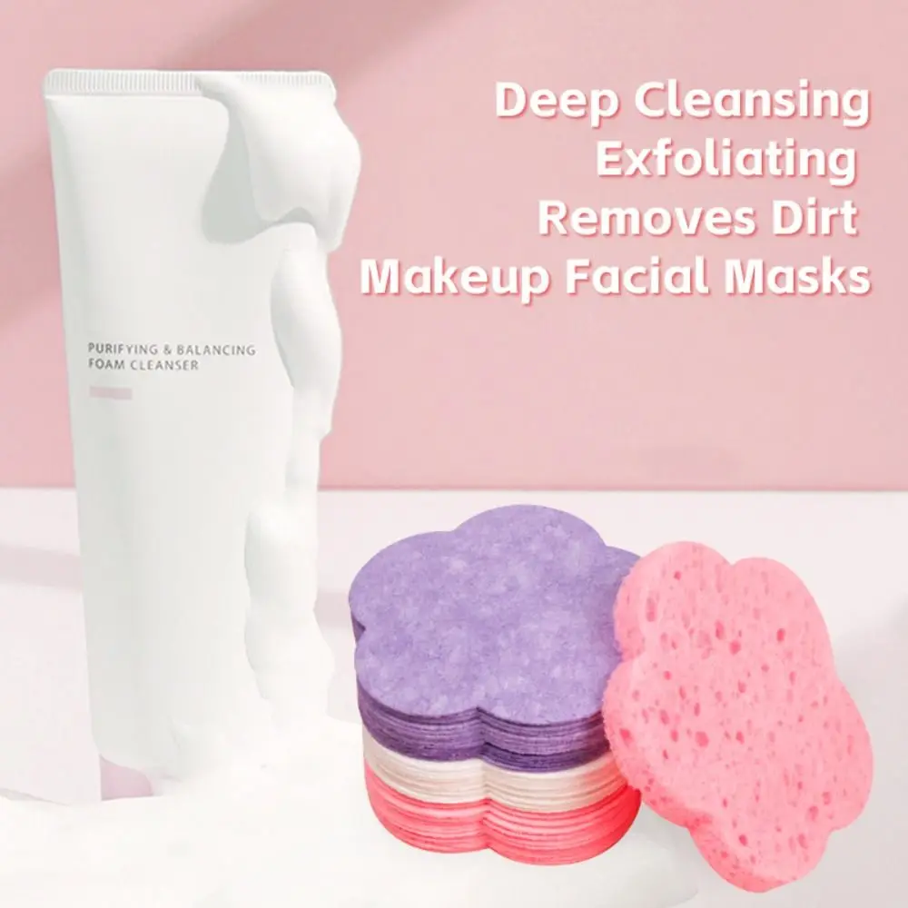 30 STKS Facial SPA Gezicht Reinigingsspons Pad Dikkere Massage Exfoliator Masker Natuurlijke Cellulose Make-up Verwijdering