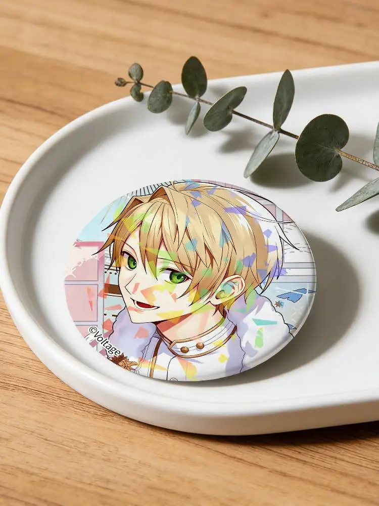 Otome Game Even If TEMPEST Dawn of the Witch Round Badge Lapel Pins for Backpacks Briefcase Laser Brooch Clothes Gifts