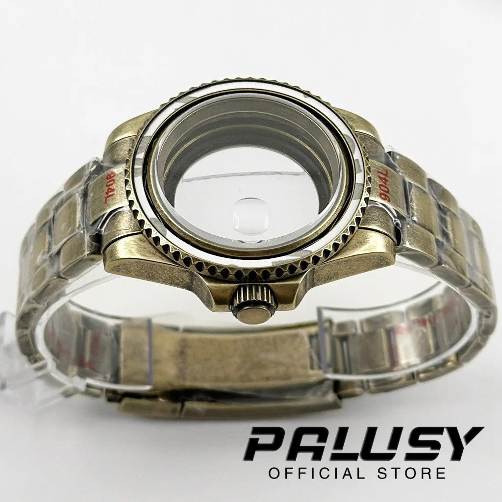 40MM Waterproof NH34 NH35 NH36 NH38 Retro Bronze Sapphire Crystal Watch Case Bracelet 904L Stainless Steel ETA2824 PT5000 Case