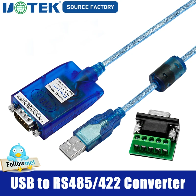 Discount 4.92ft USB to RS485 RS422 Cable Converter USB-A RS-422 RS-485 Adapter DB9 Connector Translucent Magnetic Ring UT-850N