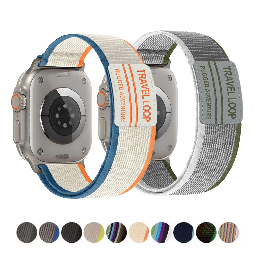 Straps For Apple watch Ultra 2 band 49mm 46mm 44mm 45mm 42mm 41mm Nylon Trail Loop bracelet correa iwatch series 10 9 7 8 6 5 se