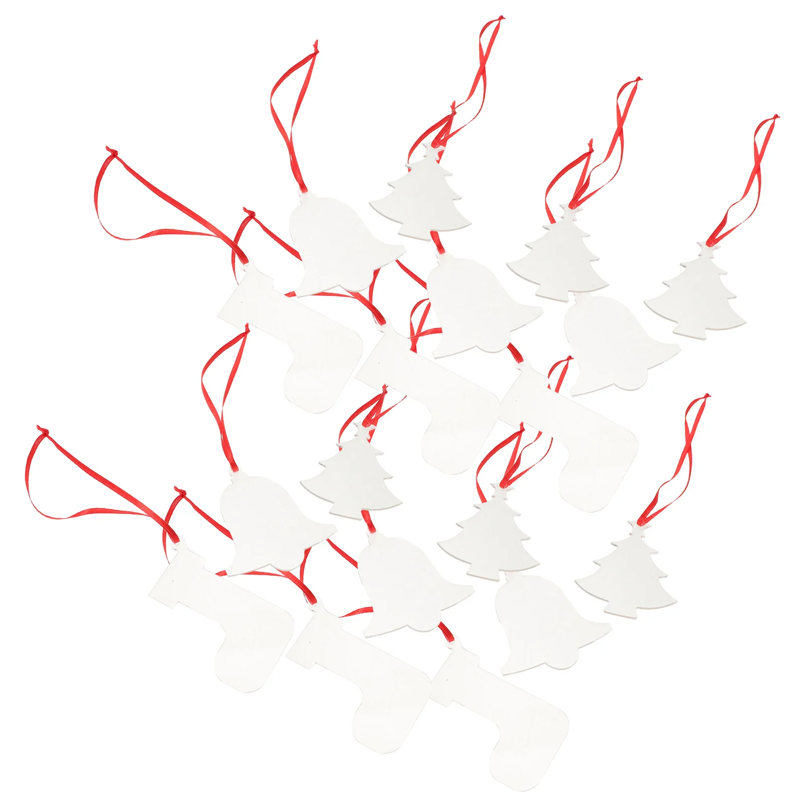 

1Set Bell Tree Ornaments Clear Acrylic Blanks DIY Handmade Crafts for Holiday Decorations Festive Hanging Pendants Christmas