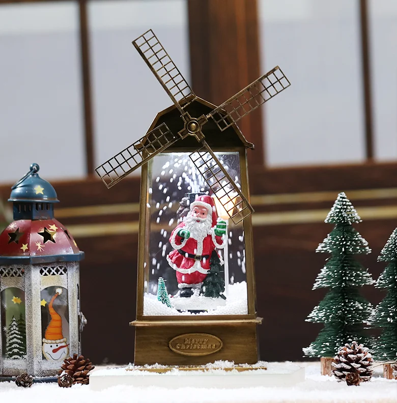 Merry Christmas Lantern Light Emitting Diode Light Christmas Pendant Santa Claus Lantern New Year Decorative Light
