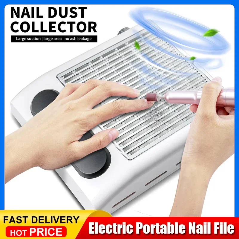 

Powerful Nail Dust Collector Nail Vacuum Strong Suction Cleaner for Nails Acrylic Low Noise Professional Manicure Dust Collector