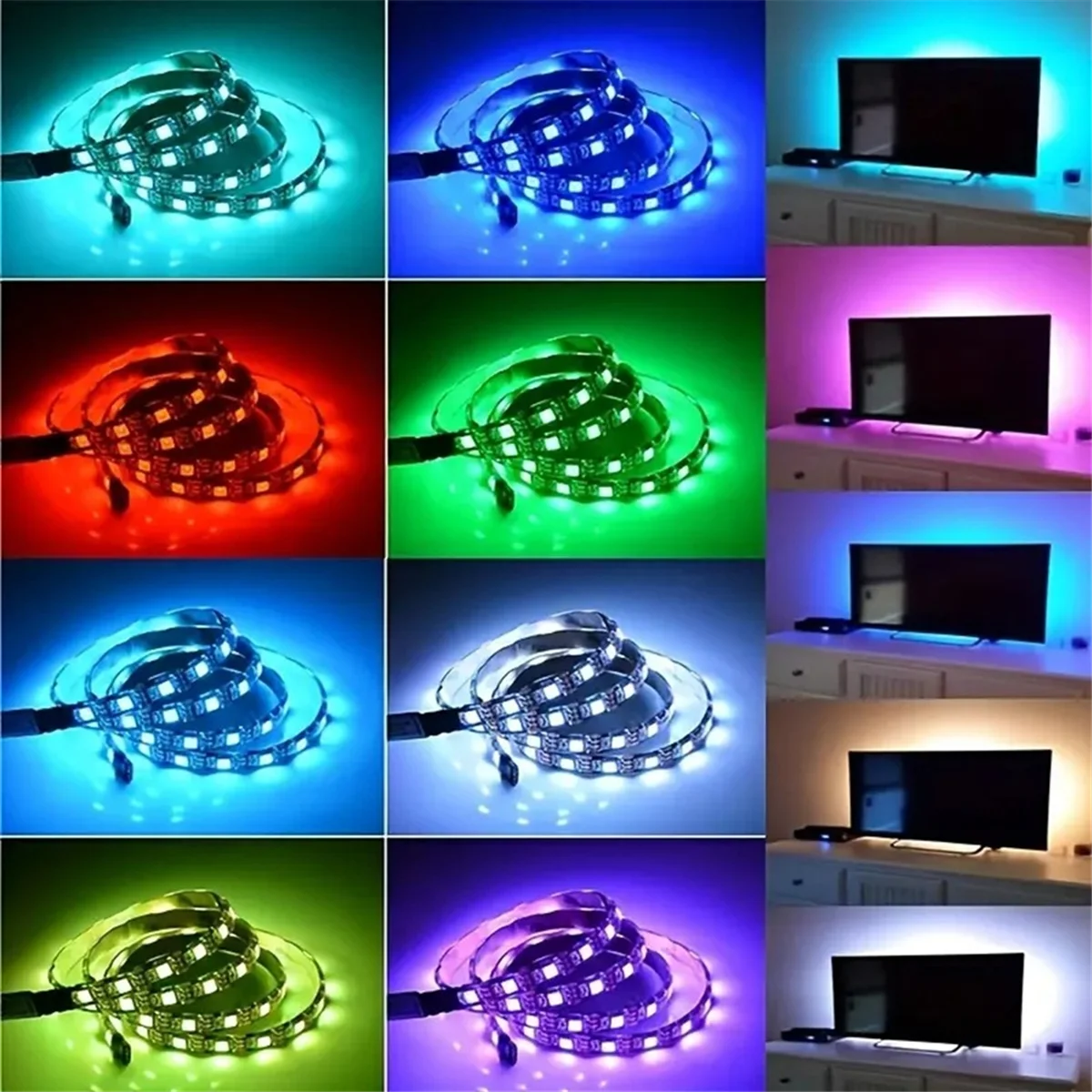 ONCE 5M LED Lights Strips with 44Key Remote Control Bluetooth LED RGB Light Strip Flexible Light for Home Christmas Holiday