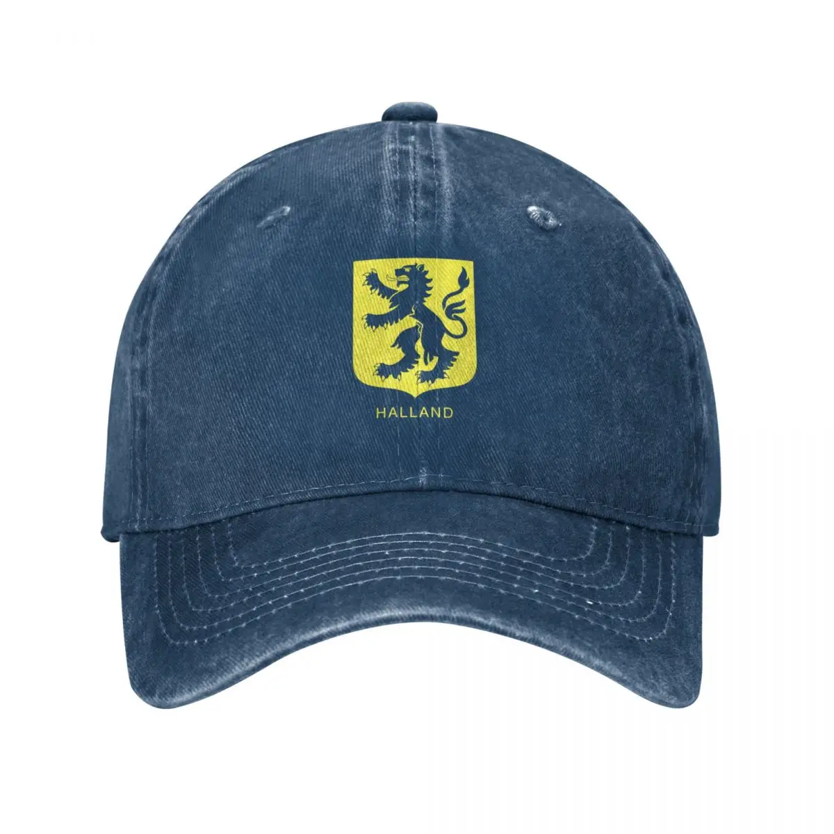 Livid Silver Lion, the Coat of Arms of Halland, Sweden, Yellow Print (Svenska Landskap) Baseball Cap New Hat Hats Woman Men's