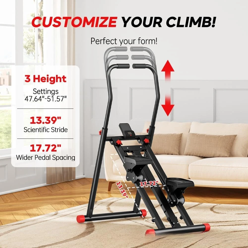 New Multifunctional Air Resistance Steel Stair Climbing Machine Home Use Silent Folding Stepper 120kg Load Capacity Rear