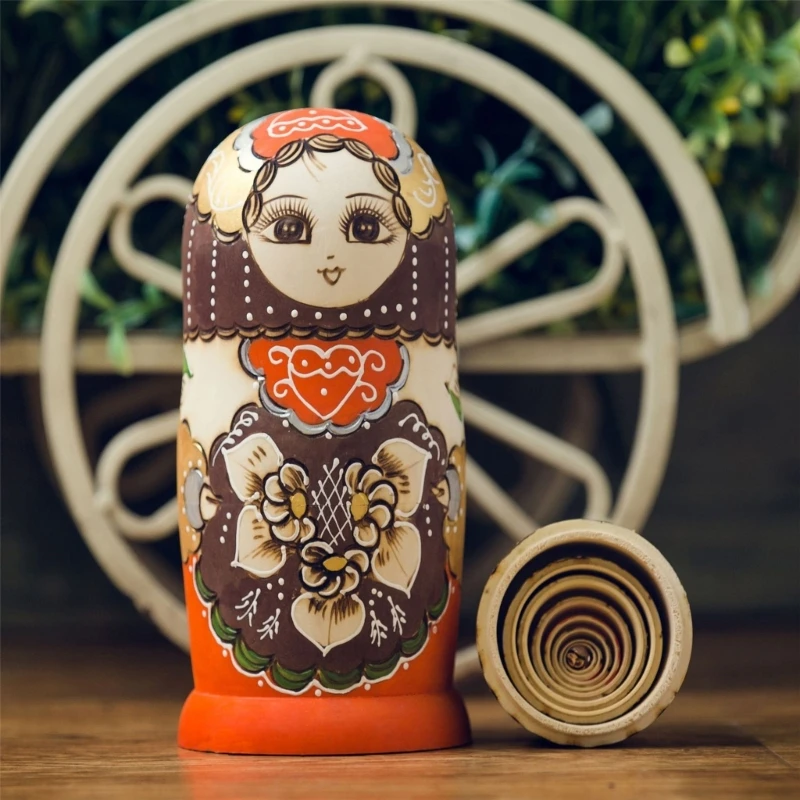 10 Lớp Nga Matryoshka Làm Tổ Búp Bê Gỗ Xếp Chồng Đồ Chơi Búp Bê Nghệ Thuật Truyền Thống Thủ Công Nhân Vật Trang Trí Bộ Sưu Tập