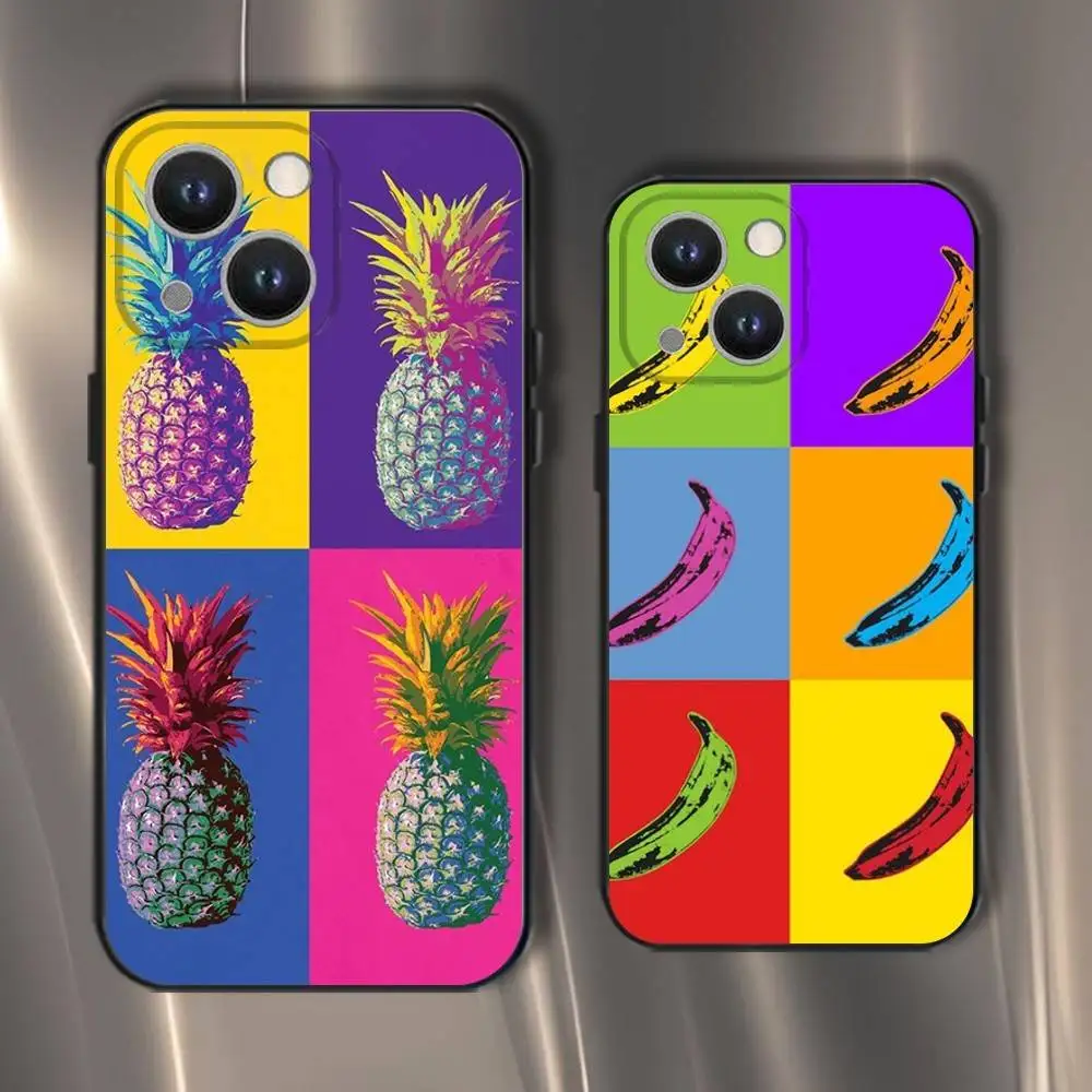 

A-Andy W-Warhol Art Phone Case For iPhone 16,15,14,13,12,11,Pro,XS,Max,XR,Plus,E,SE4,Mini Black Soft Cover