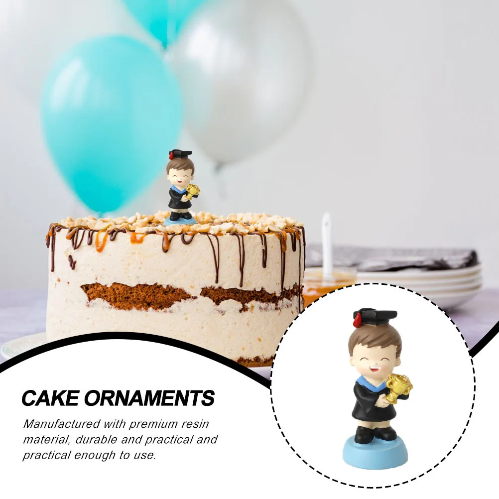 

Cute Doctor Boy Graduation Cake Ornament Resin Cartoon Craft Graduation Party Supply Cake Decoration Dessert Table